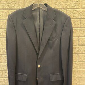 Polo By Ralph Lauren Mens Navy Sport coat Blazer Size 38R Made In Italy